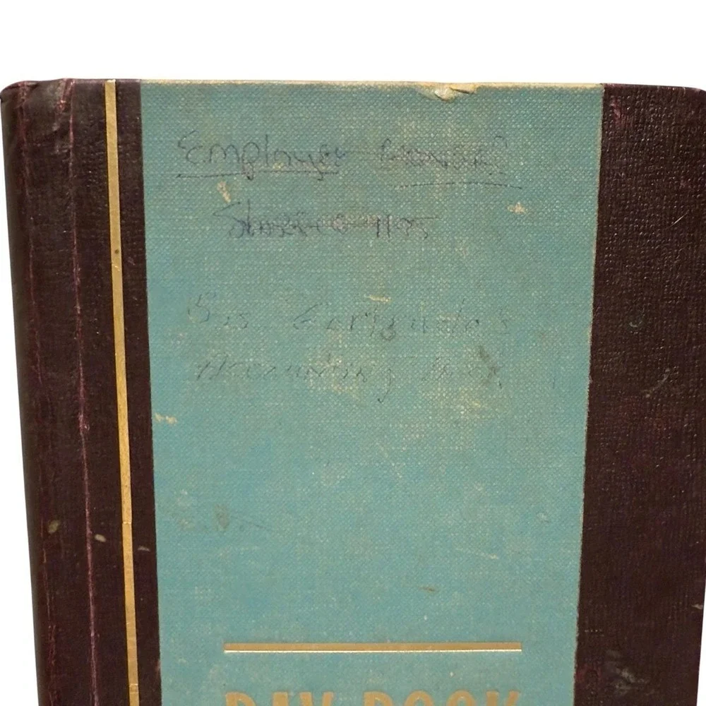 Vintage Shaws No S 300 Day Book Account Ledger 500 Page Long Format USA‎ Office